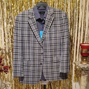 Jos. A. Bank. Men's Black and Gray Checkered Blazer